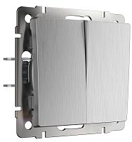 Выключатель без рамки Werkel 2-кл. серебряный рифленый картинка